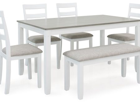 Stonehollow - White   Gray - Rectangular Drm Table Set (Set of 6) Cheap