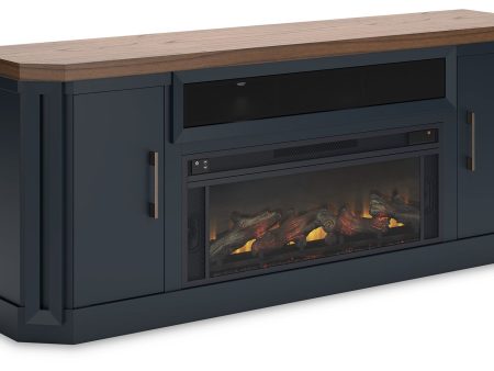 Landocken - Two-tone - 83  TV Stand With Electric Fireplace Fashion