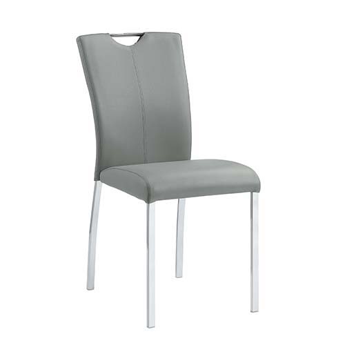 Pagan - Side Chair (Set of 2) - Gray PU & Chrome Finish Cheap