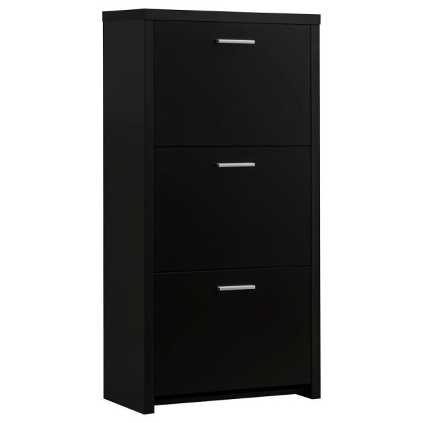 Vivian - 3-Drawer Engineered Wood Shoe Cabinet - Black Supply