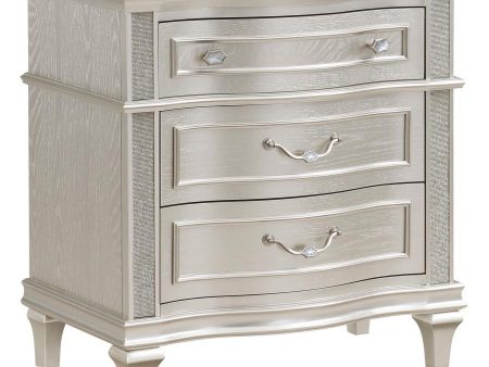 Evangeline - 3-Drawer Nightstand - Silver Oak Online now