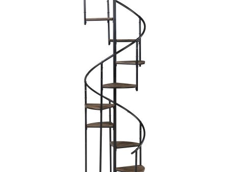 Roseglen - 8-Shelf Staircase Bookshelf - Rustic Brown Hot on Sale