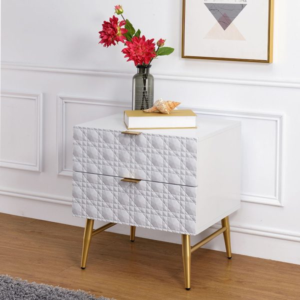 Maisey II - Nightstand - White & Gold on Sale