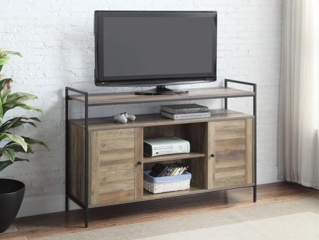 Baina - TV Stand - Rustic Oak & Black Finish For Cheap