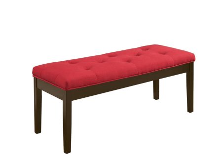 Effie - Bench - Red Linen & Walnut Discount