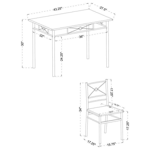 Anna - 5-Piece Rectangular Dining Set For Cheap