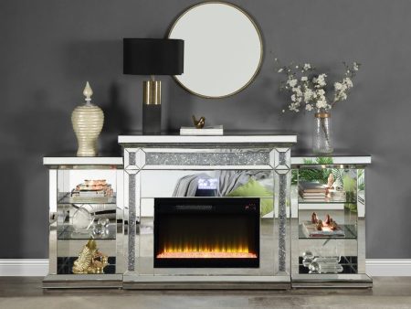 Noralie - Fireplace - Mirrored & Faux Diamonds Online Sale