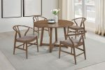 Dinah - 5 Piece Round Solid Wood Dining Set - Walnut Online Hot Sale