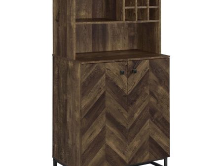 Mendoza - 2 Door Home Bar Cabinet Wine Storage - Rustic Oak Online Hot Sale