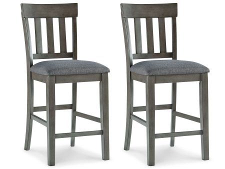 Hallanden - Black   Gray - Upholstered Barstool (Set of 2) Cheap