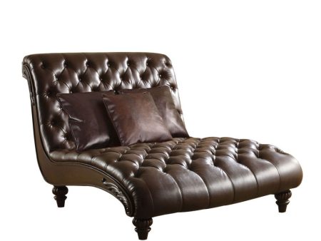 Anondale - Chaise - 2-Tone Brown PU Discount