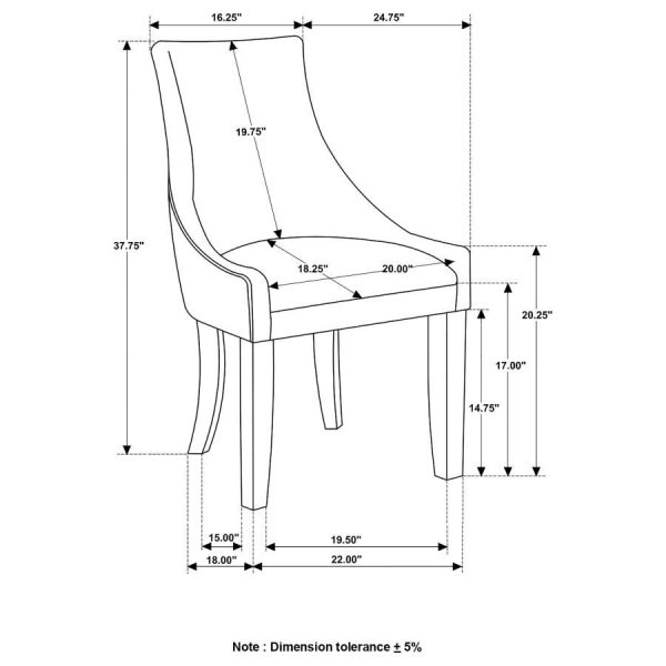 Phelps - Velvet Upholstered Dining Side Chair (Set of 2) - Gray Discount