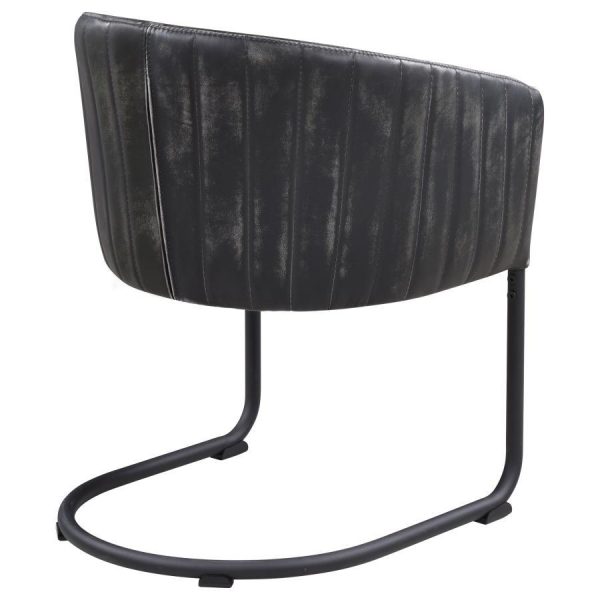 Banner - Leatherette Upholstered Dining Arm Chair - Anthracite on Sale