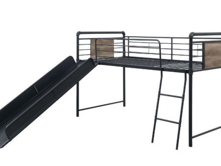 Cordelia - Twin Loft Bed - Antique Oak, Sandy Black & Dark Bronze Hand-Brushed Finish - 49  Supply