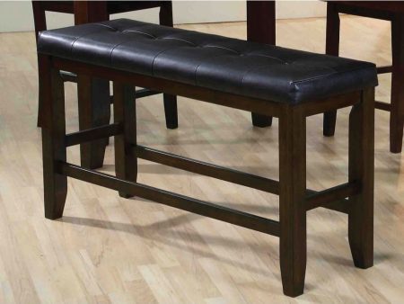 Urbana - Counter Height Bench - Black PU & Espresso on Sale