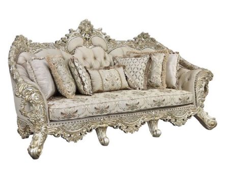 Danae - Sofa - Fabric, Champagne & Gold Finish For Cheap