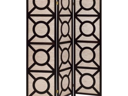 Vulcan - 3 Panel Room Divider Folding Shoji Screen - Cappuccino For Cheap