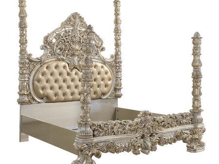 Danae - Eastern King Bed - PU, Champagne & Gold Finish Cheap