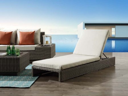 Salena - Patio Lounge Chair - Beige Fabric & Gray Finish - 8  on Sale