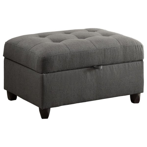 Stonenesse - Rectangular Upholstered Storage Ottoman - Gray Online now