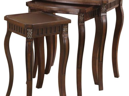 Daphne - 3 Piece Rectangular Wood Nesting Table Set - Warm Brown Fashion