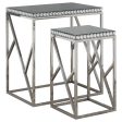 Betsy - 2-Piece Mirrored Stainless Steel Nesting Tables - Silver Sale