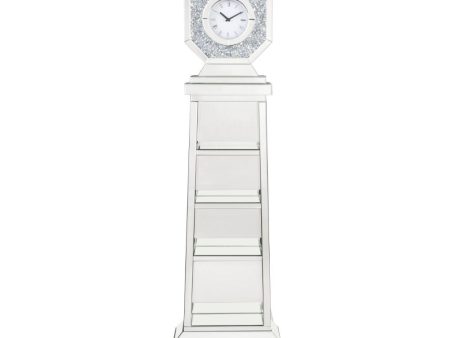 Noralie - Grandfather Clock - Mirrored & Faux Diamonds - 63  For Discount