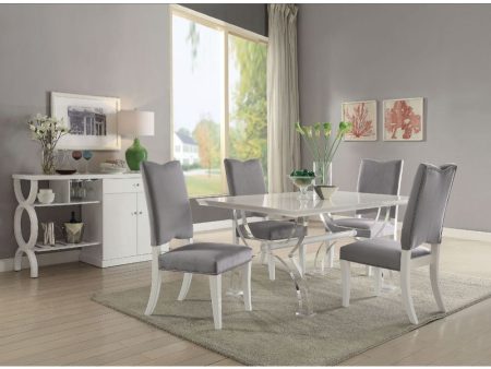 Martinus - Side Chair (Set of 2) - Gray Fabric & White Online Sale