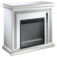 Lorelai - Mirrored Freestanding Electric Fireplace - Silver Supply