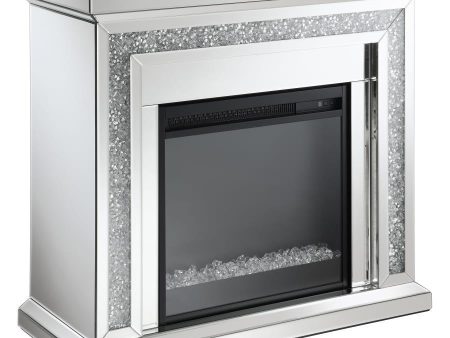 Lorelai - Mirrored Freestanding Electric Fireplace - Silver Supply