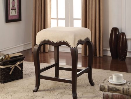 Kakabel - Stool - Cream Fabric & Espresso Hot on Sale