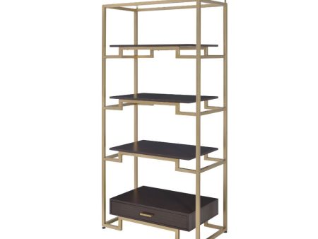 Yumia - Bookshelf - Gold & Clear Glass Online