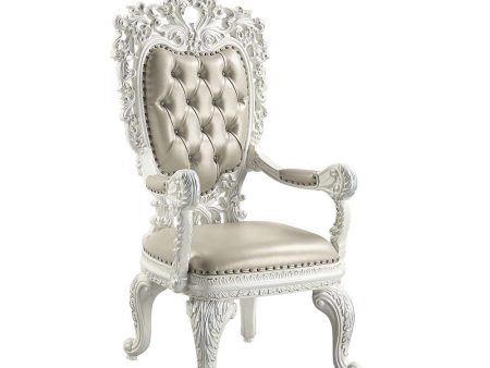 Vanaheim - Dining Chair (Set of 2) - Beige PU & Antique White Finish Online Sale