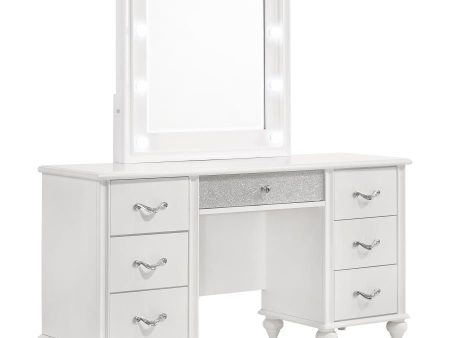 Barzini - 7-Drawer Vanity Set With Lighting - White Supply