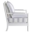 Blanchett - Upholstered Bobbin Accent Chair - White And Navy Online Sale