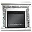 Lorelai - Mirrored Freestanding Electric Fireplace - Silver Supply