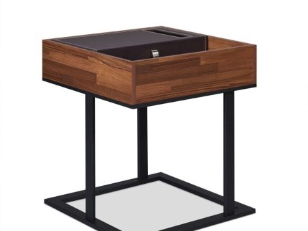 Sara - I - I End Table - Espresso PU, Walnut & Sandy Black Online Sale