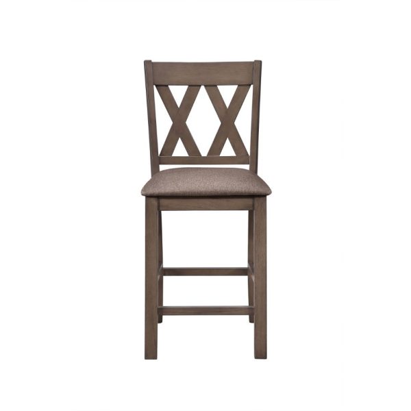 Scarlett - Counter Height Chair (Set of 2) - Brown Fabric & Walnut Online Sale