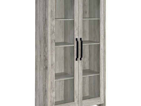 Alejo - 2 Door Engineered Wood Tall Cabinet - Gray Driftwood For Discount