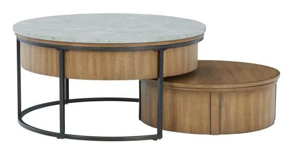 Fridley - Gray   Brown   Black - Nesting Cocktail Tables (Set of 2) For Cheap