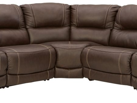 Dunleith - Chocolate - 5-Piece Power Reclining Sectional Discount