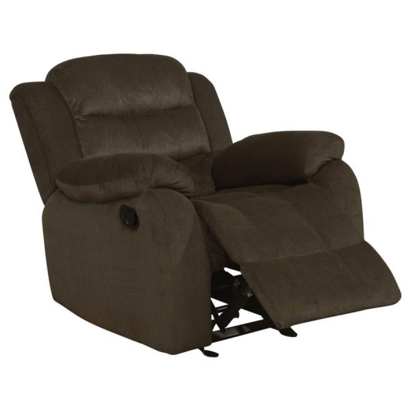 Rodman - Upholstered Padded Arm Glider Recliner - Olive Brown Online Hot Sale