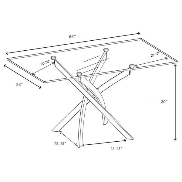 Carmelo - 5 Piece Rectangular Glass Top Dining Set - Chrome Online Sale