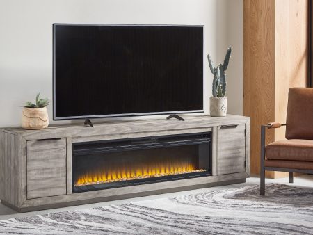 Naydell - Gray - 92  TV Stand with Wide Fireplace Insert Fashion