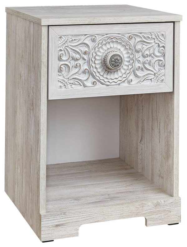 Paxberry - Whitewash - One Drawer Night Stand - Open Cubby Online Sale