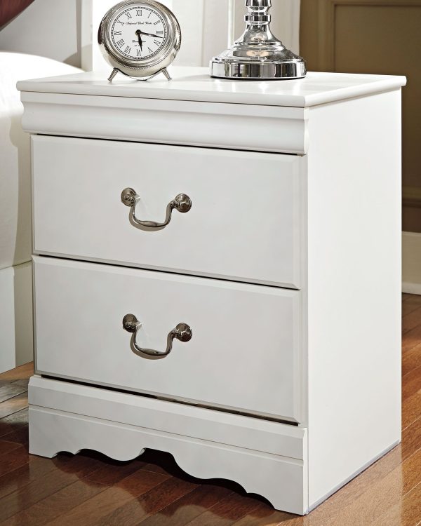 Anarasia - White - Two Drawer Night Stand For Cheap