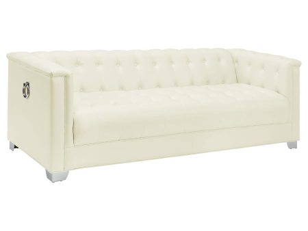 Chaviano - Upholstered Track Arm Sofa - Pearl White For Cheap