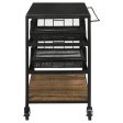 Evander - Marble Top Kitchen Cart With Removable Shelves - Black Online