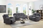 Kalen - Glider Recliner - Gray Chenille Online Sale