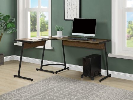 Acme - Dazenus - Computer Desk, Black Finish - Of00044 - Black & Oak Finish Fashion